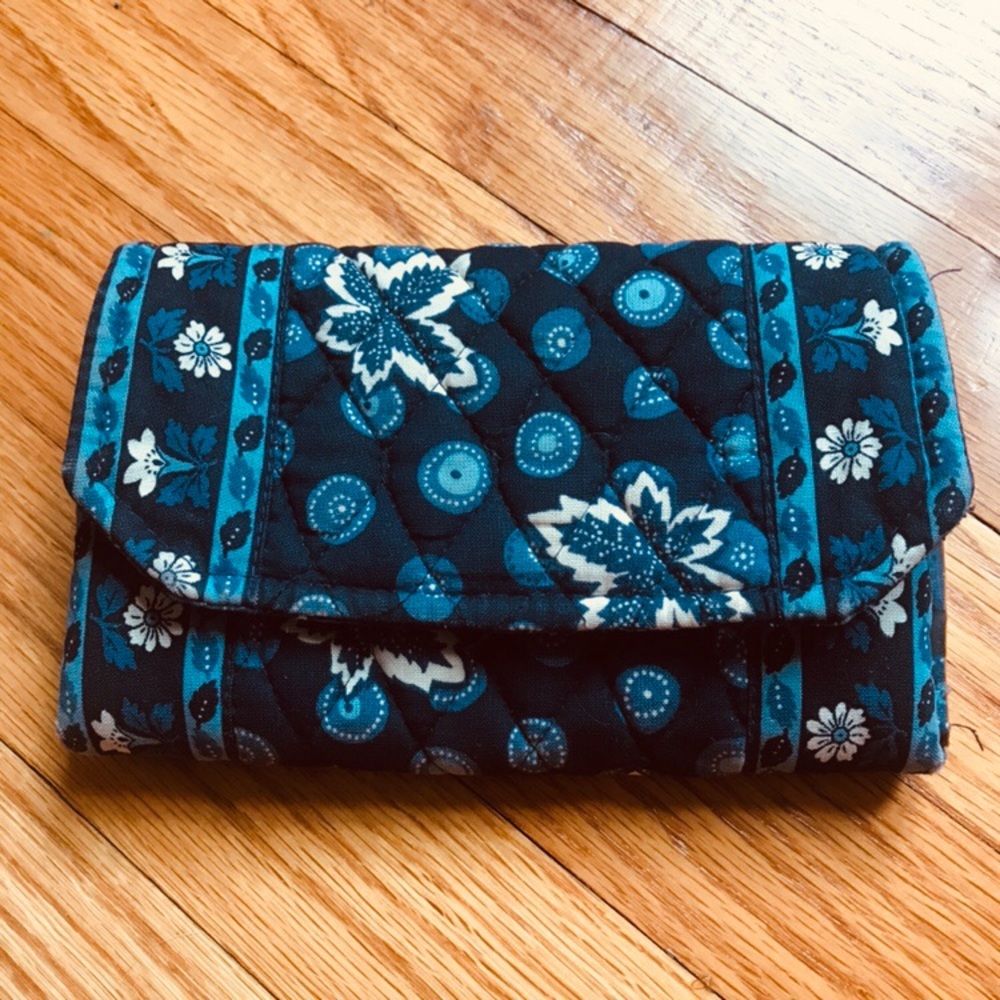 Vintage Vera Bradley Checkbook Wallet in Blue Coin
